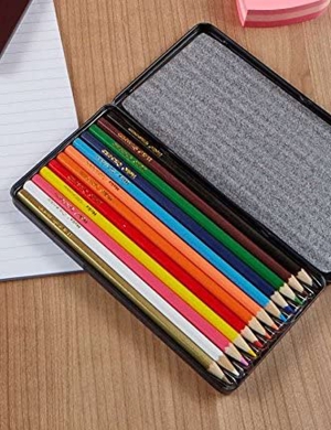 Oxford Colouring Pencils In Metal Tin 12pk